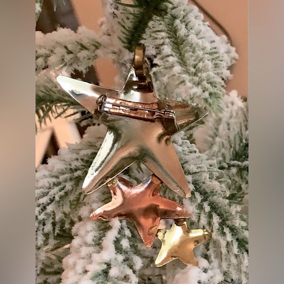 Vintage Mixed Metals Shooting Stars Brooch/Pendant - Picture 9 of 10